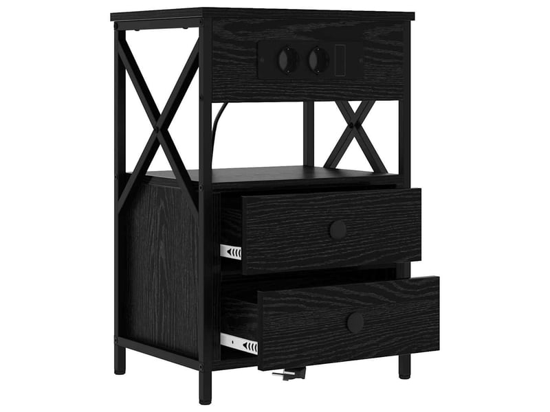  Table de chevet - cabinet de chevet - table de nuit chêne noir 40 x 31 x 60 cm bois d'ingénierie  - Conforama D