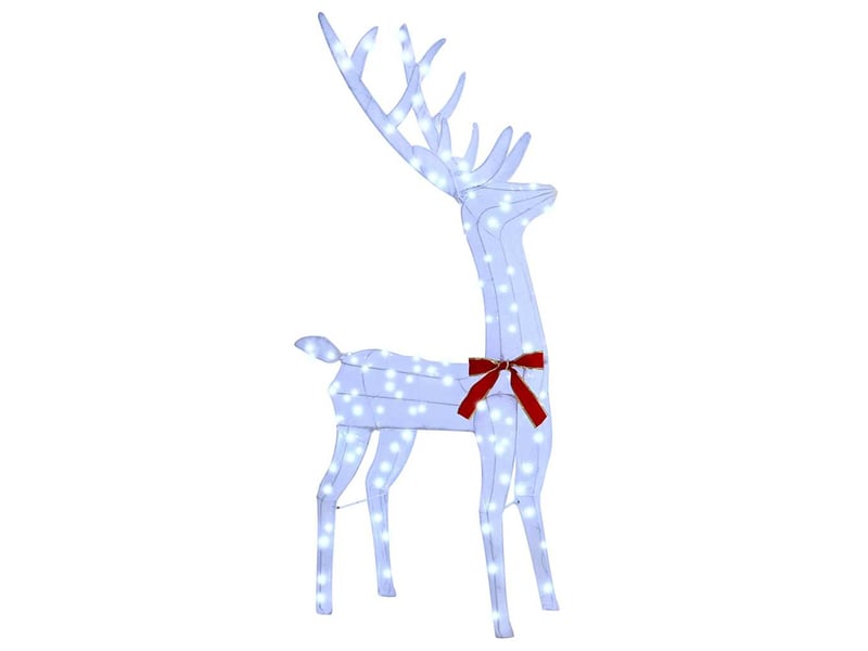  Famille de rennes, décoration de noël 3 pc blanc froid 68 x 26 x 127 cm tissu cf62030  - Conforama D