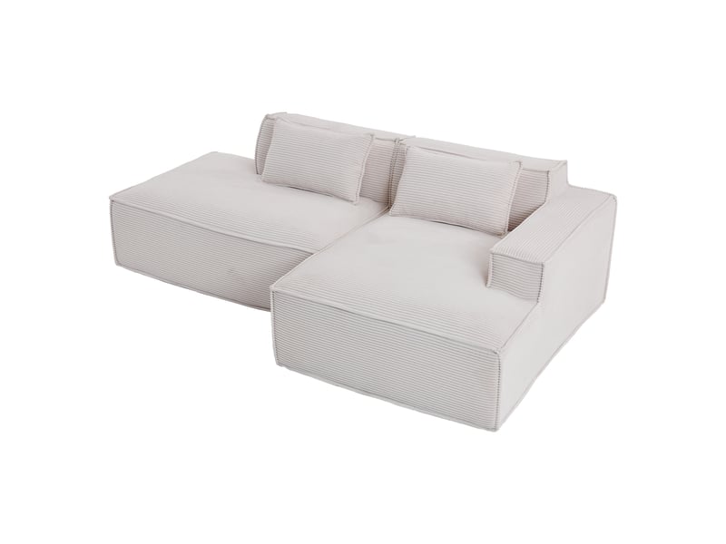 Canapé 3 places en tissu avec 2 coussins, assise ressorts ensachés et mousse haute densité, design épuré - Conforama A