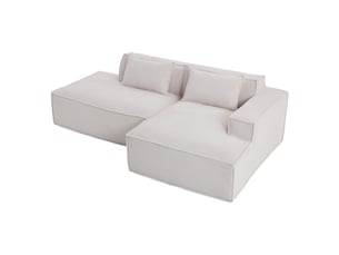 Canapé d'angle réversible convertible <strong>SAPGAKS</strong> <strong></strong> 3 places Coton / Polyester beige