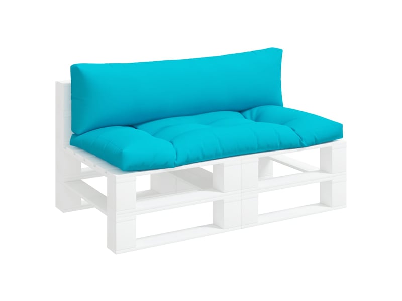  Lot de 2 coussins de palette, coussins de canapé turquoise tissu oxford cf59630  - Conforama C