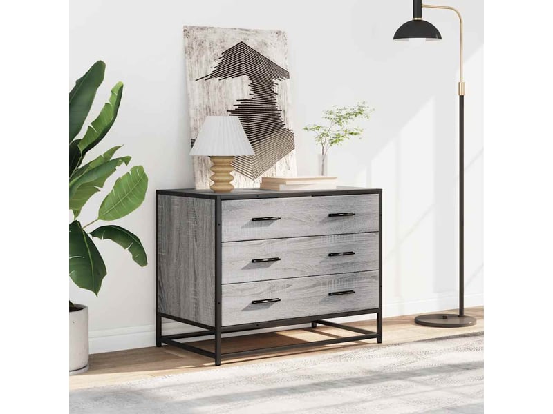  Commode, armoire à tiroirs bureau sonoma gris 70x41x56 cm bois d'ingénierie  - Conforama C