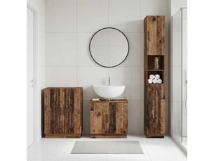 Ensemble de meuble de salle de bain 3 pièces hoorn bois ancien cf63468