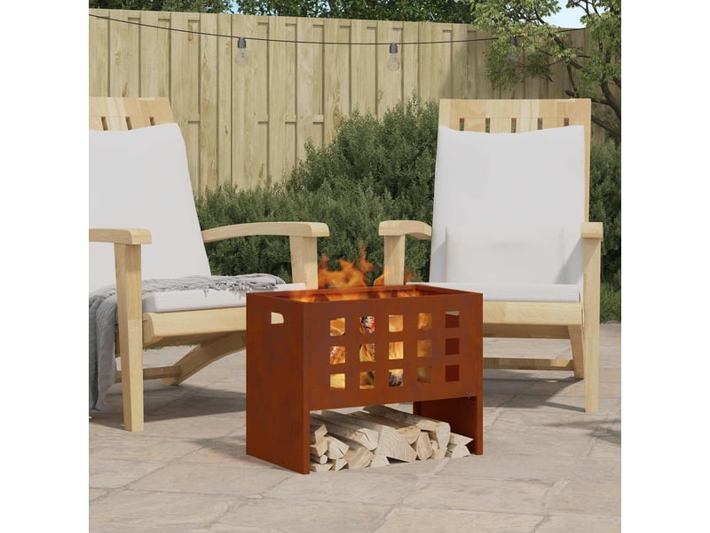  Brasero exterieur, foyer marron 50x30x40 cm acier  - Conforama B