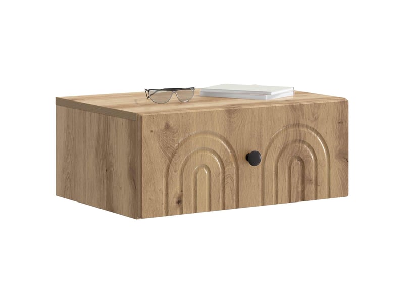  Table de chevet - cabinet de chevet - table de nuit mural chêne artisanal 49 x 34,5 x 20 cm  - Conforama B
