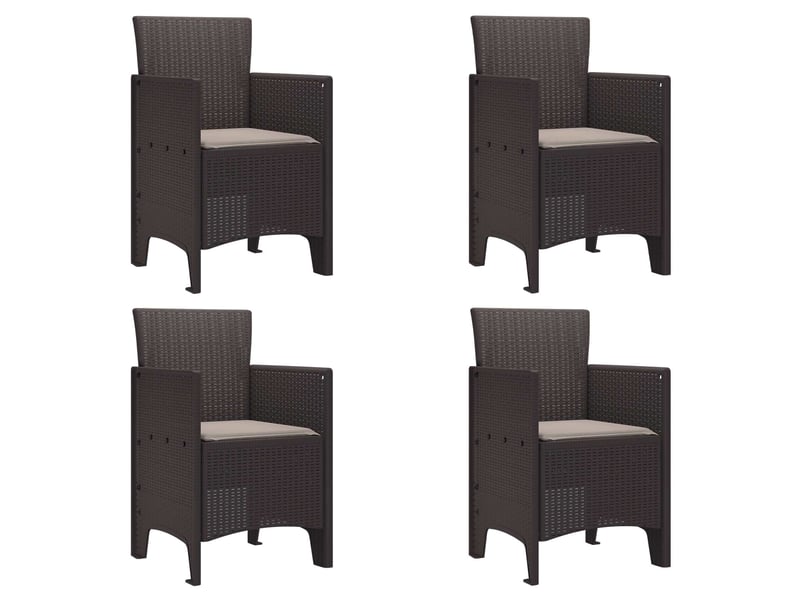  Lot de 4 chaises de jardin, chaises d'extérieur marron polypropylène cf30083  - Conforama B