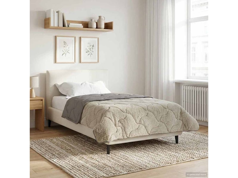  Duvet d'hiver - couette 155 x 220 cm hiver - couette gris clair respirant  - Conforama D