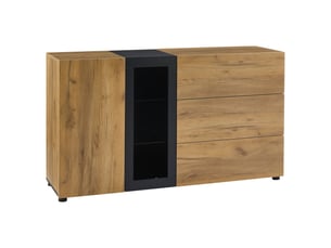 Buffet 1 porte(s) 3 tiroir(s) UVRION - 140 cm coloris noir