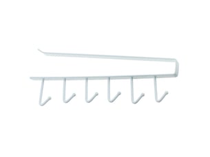 Porte-gobelet à 6 crochets pour tasses, sous armoire de cuisine, sous étagère, rangement, organisateur, étagère pour ustensiles de cuisine, blanc