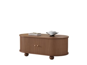 Table basse ovale coloris bois foncé <strong></strong> <strong></strong> - 50 cmx100 cm