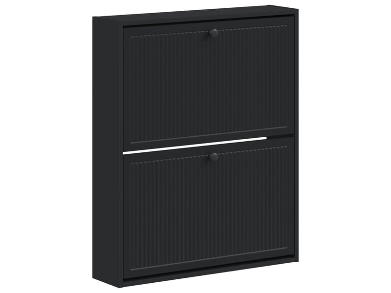  Meuble à chaussures mural, armoire à chaussures ede 71x17x86 cm noir  - Conforama A