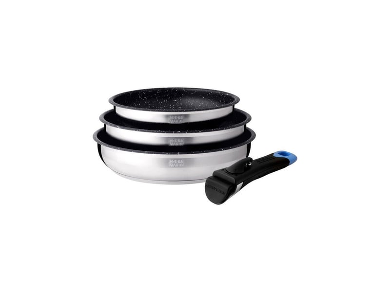  Poêles arthur martin am2196 inox antiadhésives 20 24 et 26 cm avec poignée amovible AACNS45020 - Conforama A