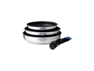 Poêles arthur martin am2196 inox antiadhésives 20 24 et 26 cm avec poignée amovible