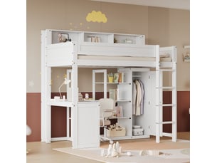 Lit mezzanine 90x200 cm <strong></strong>  <strong></strong> coloris blanc