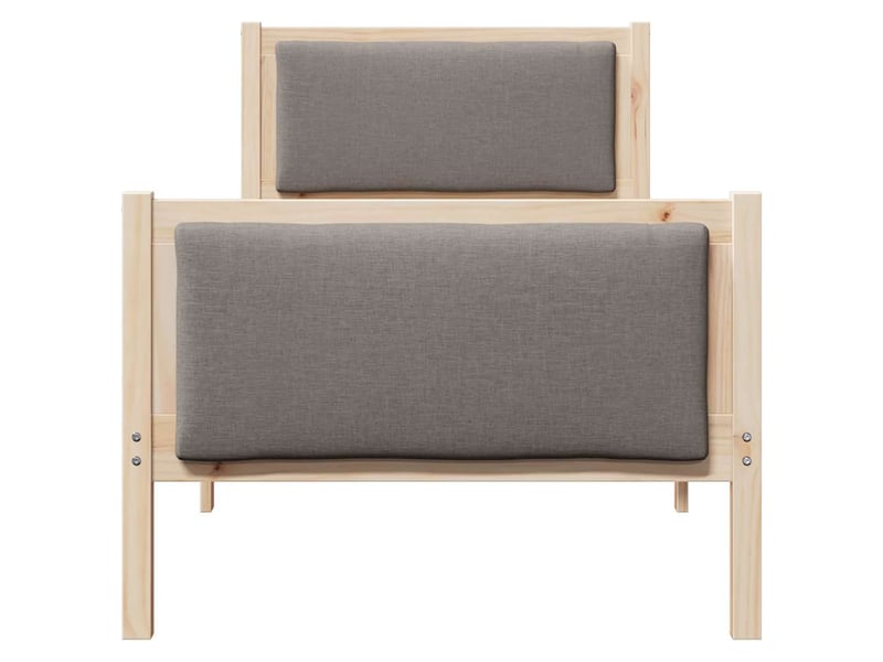 Lit simple- lit adulte - cadre de lit avec tête de lit taupe 80 x 200 cm tissu - Conforama D