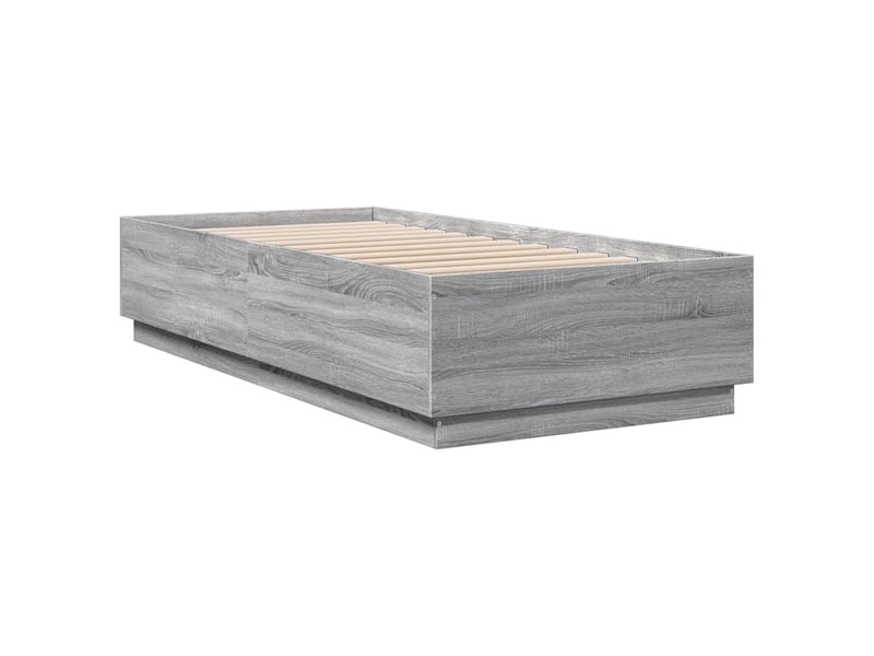 Lit simple- lit adulte - cadre de lit avec led sans matelas sonoma gris 100x200 cm - Conforama B