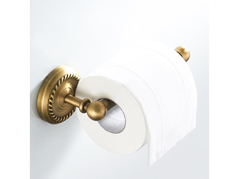  Porte-papier toilette mural laiton antique  rétro porte-rouleau de papier wc avec support  - Conforama E