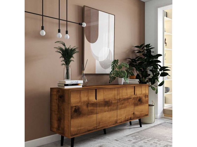  Buffet 4 portes en aggloméré latina modern noyer  - Conforama E