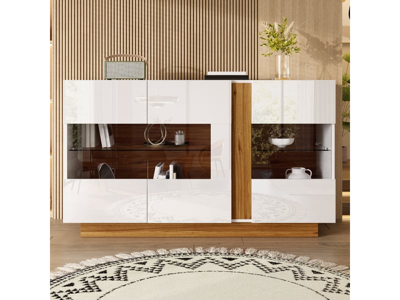  Lit superposé 140 x 200 cm avec armoire latérale intégrée déplaçable gauche ou droite, bureau, étagère, tiroirs et rangement, blanc  - Conforama D