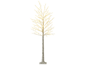 Arbre artificiel, bouleau artificiel, avec 180 led, 3 niveaux de luminosité, blanc chaud, écorce réaliste, 21,5 x 21,5 x 180 cm