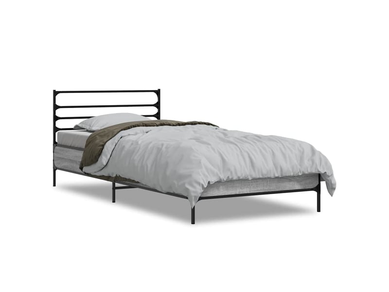  Lit simple- lit adulte -  cadre de lit sans matelas sonoma gris 100x200 cm  - Conforama A