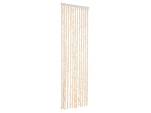 Rideau anti-mouches, moustiquaire beige et blanc 56x200 cm chenille cf43494