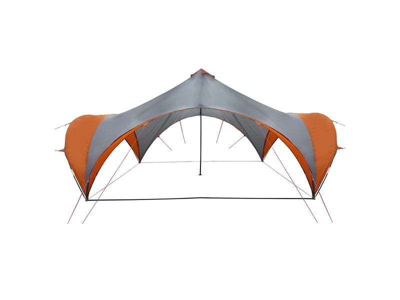  Tente de fête, tente de camping gris et orange 600x600x400 cm  - Conforama C