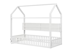 Lit cabane 90x200 cm <strong></strong>  <strong></strong> coloris blanc