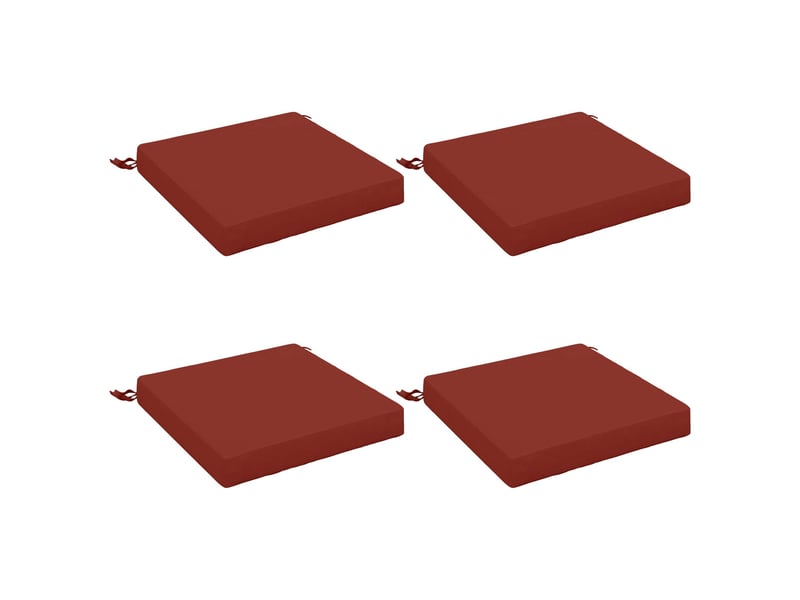 Lot de 4 coussins de siège, coussins d'assise soest 100 % polyester rouge cf60515 - Conforama A