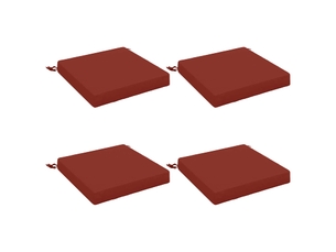 Lot de 4 coussins de siège, coussins d'assise soest 100 % polyester rouge cf60515