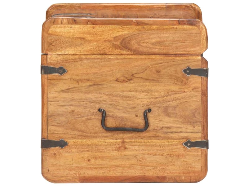  Coffre de rangement 40x40x40 cm bois d'acacia solide shl8280  - Conforama D