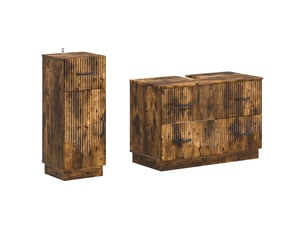 Ensemble de 2 meubles de salle de bain hoorn chêne fumé cf63185