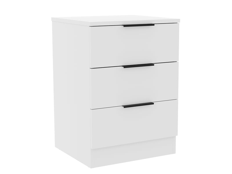 Table de chevet trega 3 tiroirs, commode de nuit, chambre, rangement, 50x39x28cm, blanc 3332097 - Conforama A