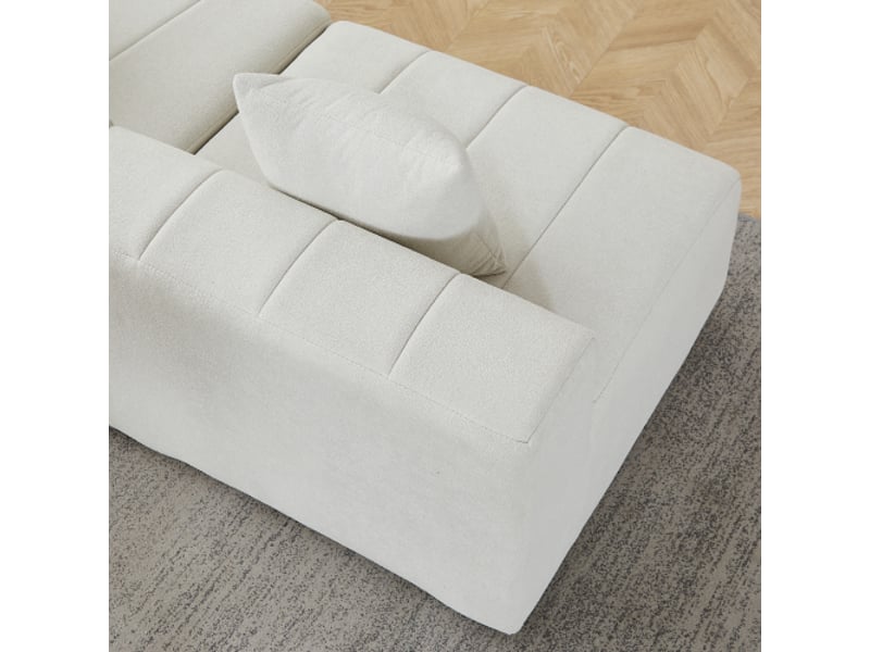  Canapé modulable chenille courbé – module semi-cercle 4 places, 2 coussins, salon, chambre, bureau, détente et sieste  - Conforama E