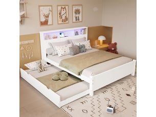 Lit gigogne 120x200 cm <strong></strong> <strong></strong> coloris blanc