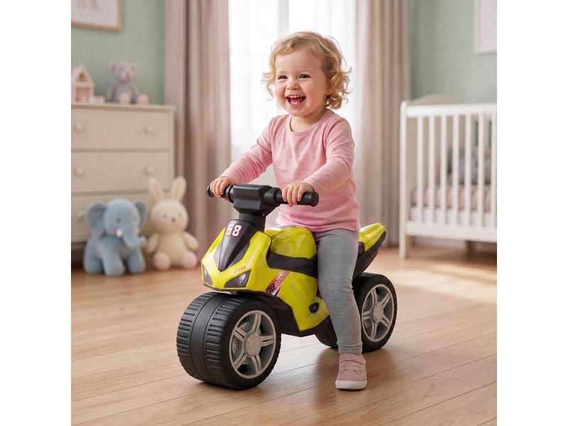  Draisienne pour enfant, vélo d'équilibre avec musique et roues extra-larges, pour filles et garçons 18-36 mois, vert  - Conforama C