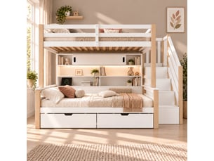 Lit superposé 90x200 cm <strong></strong> <strong></strong> coloris blanc