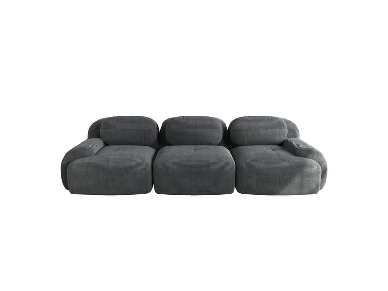  Canapé d'angle modulaire,3 places,avec accoudoirs ergonomiques et rembourrage haute résilience, 298x 103x 70 cm,gris  - Conforama A