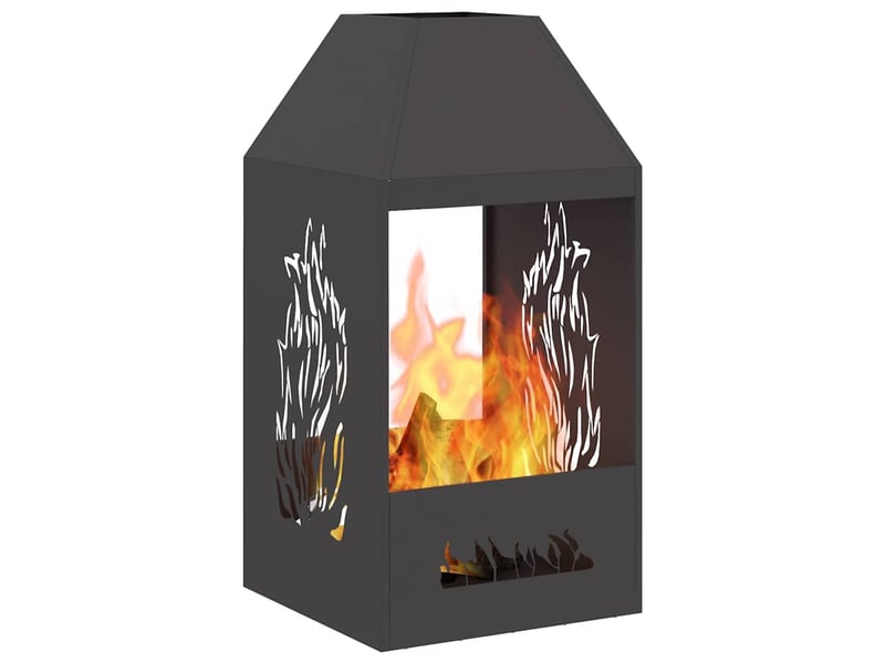  Brasero exterieur, foyer camping noir 50x50x100 cm acier patiné shl88324  - Conforama C