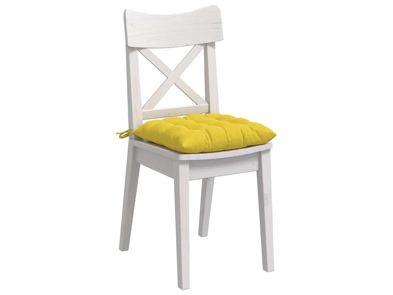  Lot de 4 coussins de siège, coussins décoratifs tissu jaune clair 40 x 40 x 6 cm cf60017  - Conforama C