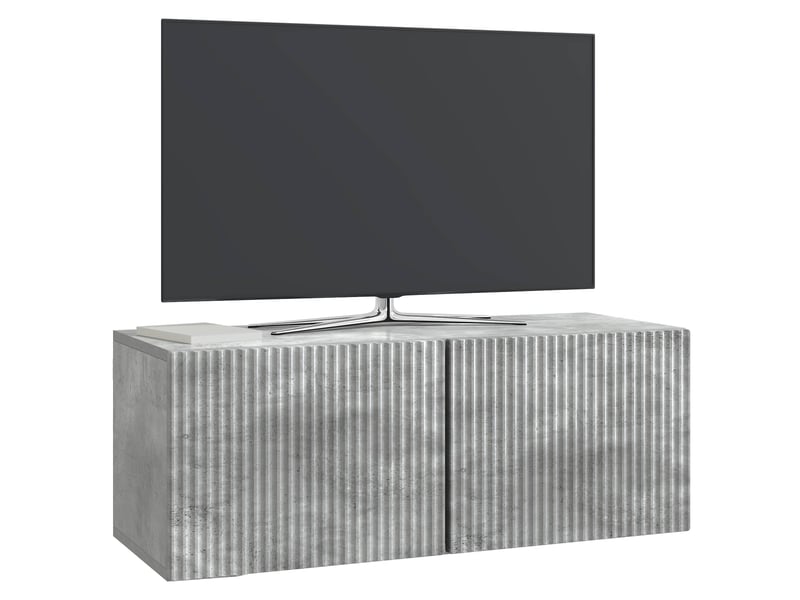  Meuble tv - banc tv - meuble de rangement mural 78,5 x 31 x 30 cm gris béton bois d'ingénierie  - Conforama C