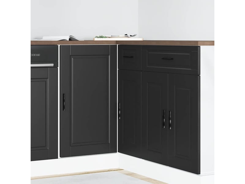  Meuble de rangement, meuble bas de cuisine en bois d'ingénierie noir shl940  - Conforama B