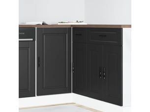 Meuble de rangement, meuble bas de cuisine en bois d'ingénierie noir shl940