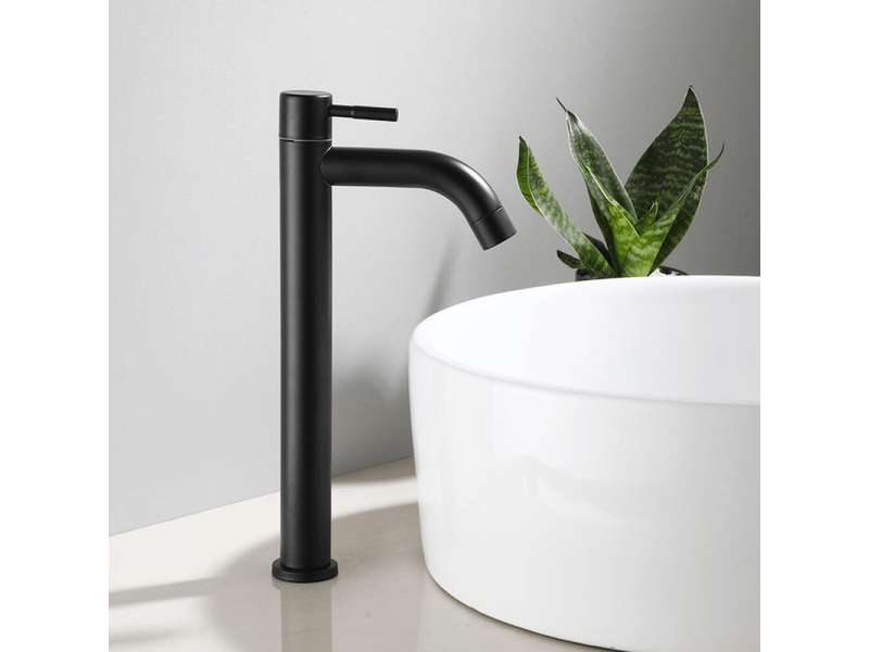  Noir，robinet de lavabo, robinet mitigeur lavabo haut de salle de bains avec bec haut, mitigeur avec raccordement eau froidechaud  - Conforama D