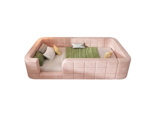 Lit simple 90x190 cm OOIILLEE Luxe haut de gamme coloris rose