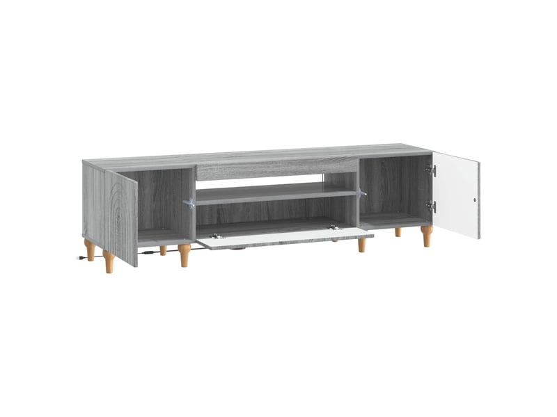 Meuble tv - banc tv - meuble de rangement led sonoma gris bois d'ingénierie - Conforama E