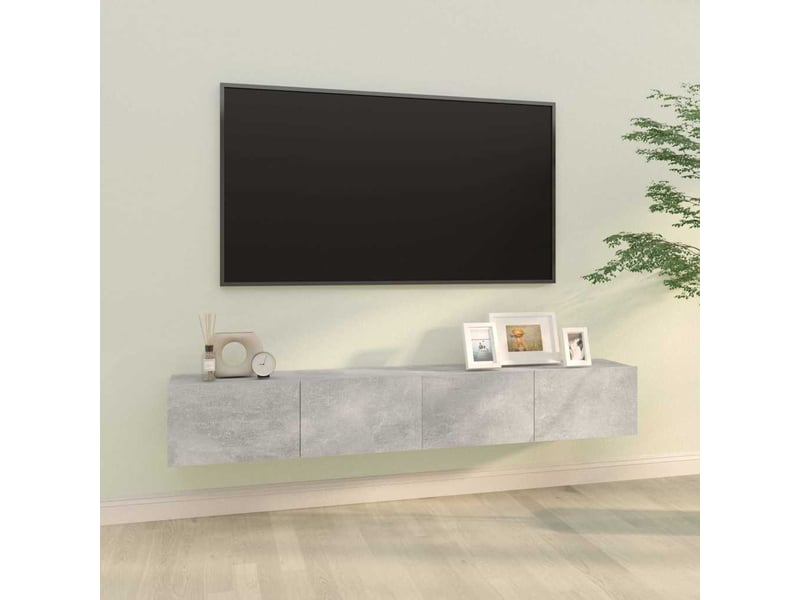  Meubles tv - banc tv - meuble de rangement 2 pcs gris béton 100x30x30 cm bois d'ingénierie  - Conforama B