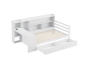 Lit avec rangement 90x200 cm    coloris blanc