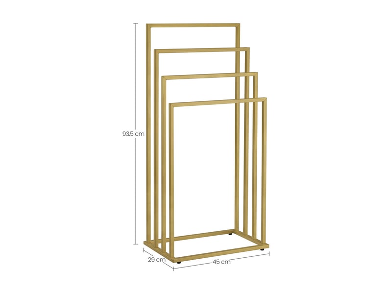  Porte-serviettes sur pied oskar à 4 niveaux en acier or mat  - Conforama C