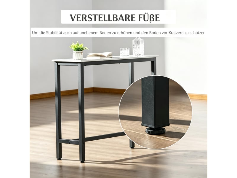  Table de bar mange-debout effet marbre blanc et noir 120 x 40 x 100 cm T5828P552798 - Conforama E